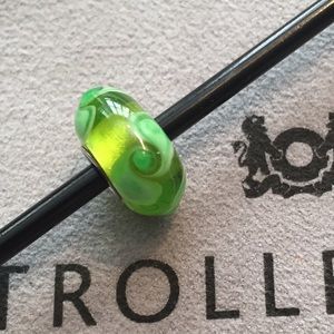 Trollbeads OOAK glass bead with silver core